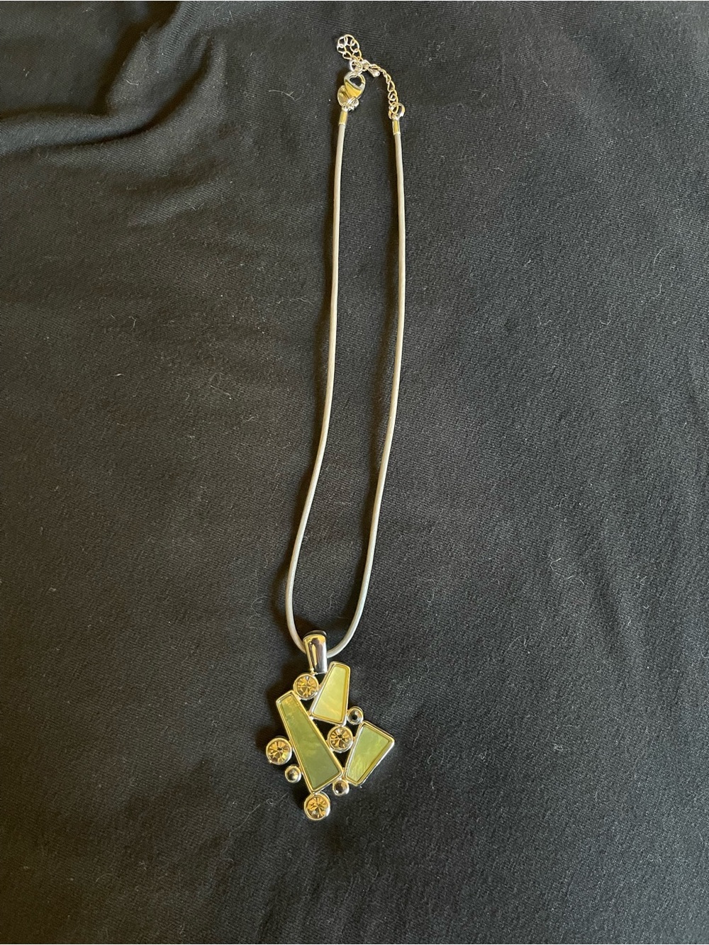Lia Sophia Lime Green Geometric Pendant Necklace